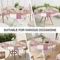 thumbnail image 7 of Pioneer Flower Floral Print Pattern Round Fitted Tablecloth with Elastic Edge,Dining Table Cover Waterproof,Outdoor Round Tablecloth for Camping,Dining,Indoor and Outdoor, 7 of 7