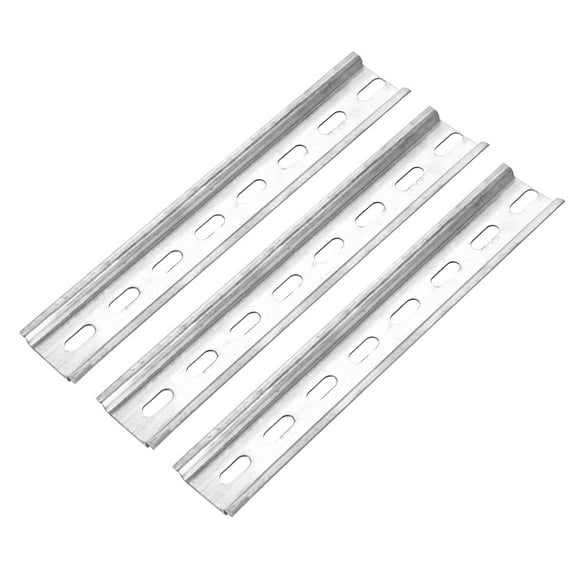 DIN Rail Slotted Zinc Steel Mounting Guide 8 Inch x 1.4 Inch x 0.3 Inch for Equipment Installation 3 Pcs