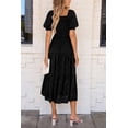 thumbnail image 2 of Vestido midi PRETTYGARDEN para mujer 2025, estampado floral, negro, XXL, 2 of 7