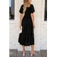 thumbnail image 2 of Vestido midi PRETTYGARDEN para mujer 2025, estampado floral, negro, XXL, 2 of 7