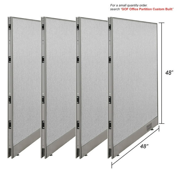 GOF 4 Quantities Orders 48"w x 48"h Office Single Partition Custom Built Workstation Wall Office Divider