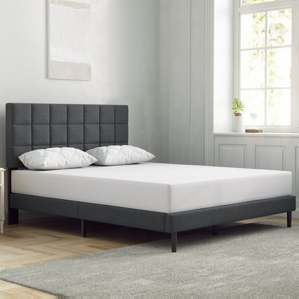 Molblly Queen Bed Frame Upholstered Platform with Headboard and Strong