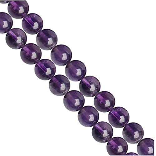 Natural Gemstone Round Purple Amethyst Loose Beads Jewelry Making 15" Big Hole
