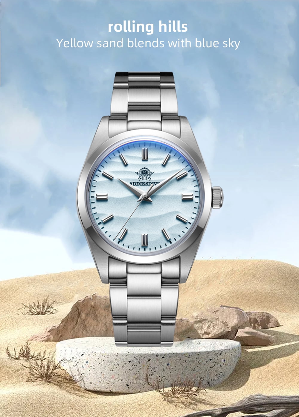 ADDIESDIVE AD2030 Luxury Quartz Watch with Japanese VH31 Quartz Movement, 316L Stainless Steel, 100m Waterproof Diver Watches, Unisex 36mm Dress/Casual