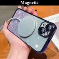 thumbnail image 2 of for iPhone 14 Plus Case Magnetic Gradient Glitter [ Compatible with MagSafe ], Bling Love Heart Clear Phone Case, Camera Protection Sparkly Slim Soft Back Cover for Women Girls - Purple, 2 of 6