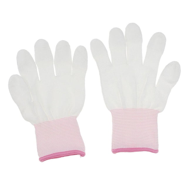 El Nilón Punto El Elástico Revestido PU De De Joyería De Los Guantes Del Trabajo De Inspección, Prueba De S Macarena Guantes de inspección blancos