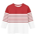 thumbnail image 5 of Delliss Girl's Summer Casual Loose Striped Print 3/4 Sleeve Crew Neck Fashion Top Red 11 Years, 5 of 6