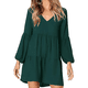 thumbnail image 4 of Vestido túnica de verano para mujer, cuello en V, informal, suelto, fluido, con vuelo, 4 of 6