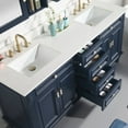 thumbnail image 5 of ANGELES HOME 72" Bathroom Vanity with Double Sinks, Solid Wood Bathroom Makeup Cabinet W/ 4 Doors and 4 Drawers, Bathroom Vanity Storage Organizer with Carrara White Quartz Countertop, Navy Blue, 5 of 14