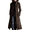 Khaki, variant on Women's Green Long Wool Plaid Pea Coat Single Breasted Midi Overcoat