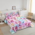 thumbnail image 3 of Erosebridal Girls Axolotl Bedding Queen Comforter Set, Chic Florals Down Comforter, Stars Reversible, 3 Pieces, 3 of 6