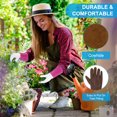 thumbnail image 3 of Guantes de jardinería largos Uxcell, guante de poda de rosas de cuero de vaca a prueba de espinas marrón L, 3 of 5