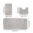 thumbnail image 3 of potrochi 3 Piece Bath Rugs Set, Solid Color Universal Soft Comfortable Plush Bath Rugs, Super Soft Microfiber Water Absorbent & Non-Slip Bathroom Rugs with PVC Point Rubber Backing, 3 of 8