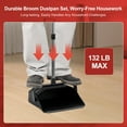 thumbnail image 2 of 3-Pack Broom with Dustpan Combo Set, Commercial Broom and Dustpan Set, Dust Pan with Long Handle, 51'' Large Brooms with Self-Cleaning Dust Pan Teeth for Restaurant Lobby Garage - Black, 2 of 9