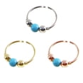 thumbnail image 2 of Turquoise Beaded Ear Bone Nail Copper Geometric nose pierce open Nose Rings Clips Lip Body Piercing Stud Earring Jewelry, 2 of 9