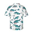 thumbnail image 3 of Lovely Shark Hawaiian Shirts For Men, Summer Short-Sleeve Relaxed-Fit Button-Down Shirts Large, 3 of 9