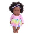 thumbnail image 1 of 30CM Baby Doll Lovely Cute Curly Hair Simulation African Black Baby Doll Toy Gift(Q12-035 Pink MultiColor ), 1 of 4