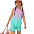 thumbnail image 6 of Grblisyd Outfits for Girls 10-12 Summer Gradient Print Tank Top and Biker Shorts 2 Piece Outfit Kids Cute Clothing Sets, 6 of 6