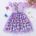 thumbnail image 2 of Gelikeya Easter Dresses for Toddler Girls Size 5T Colorful Print Flutter Sleeve Dress Little Girl Spring Summer Dress(Toddlers, Z01-, 2-3 Years), 2 of 6