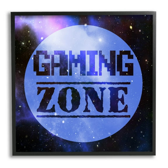 Stupell Industries Gaming Zone Pixel Sky Phrase Graphic Art Black Framed Art Print Wall Art, Design by Marcus Prime