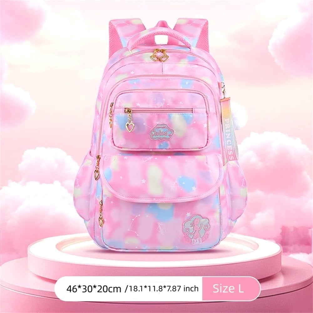 Tyethy Girls Backpack, School Kids Backpacks for Girls, Cute Book Bag for Students Gifts, Pink
