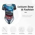 thumbnail image 6 of Uemuo Cartoon Cute Shark Pattern Women's One Piece Short Sleeve Swimsuit Rash Guard Surfing Modest Quick-drying Swimsuit Beach Essentials-, 6 of 9