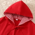 thumbnail image 6 of Fnhpitd Toddler Girls 2-Piece Little Red Riding Hood Halloween Outfit, Plaid Short Sleeve Dress Red Hooded Cape Costume Set Red 12M, 6 of 9