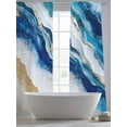 thumbnail image 5 of Blue Coastal Sheer Curtains 108 Inch Length 2 Panels Set for Living Room/Bedroom, Modern Summer Beach Nautical Sea Semi Curtain Sheers Drapes Rod Pocket Curtains Window Treatment Set 52''x108''x2, 5 of 7