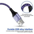 thumbnail image 6 of Micro Usb Cable 6ft 2 Pack,ABCPOW Android Cable Nylon Braided Micro USB Fast Charging Micro Cables Cords,Purple, 6 of 6
