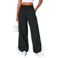thumbnail image 3 of High  Waist Women Casual Wide Leg Pants Straight Drawstring Sport Trousers, 3 of 7