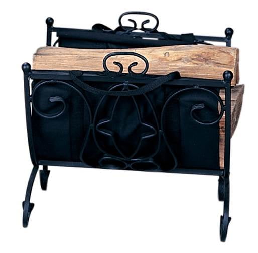 Wrought Iron Log Holder with Carrier & Black Finish by Blue Rhino Global Sourcing, LLC