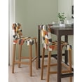 thumbnail image 2 of Orange Modern Geometric Bar Stool Covers Set of 2, Abstract Watercolor Semicircle Stretch Washable Bar Chair Covers with Backs, Removable Pub Counter Height Chair Cover for Kitchen Dining Room Cafe, 2 of 7