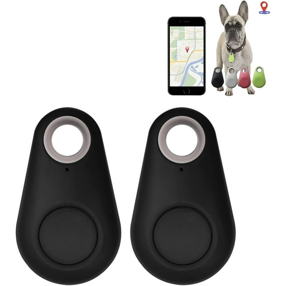 2 Pieces Two-Way Location Tracking Alarm Pet Tracker, Pet GPS Tracker for Dogs, GPS Tracker for Keys. (Black)