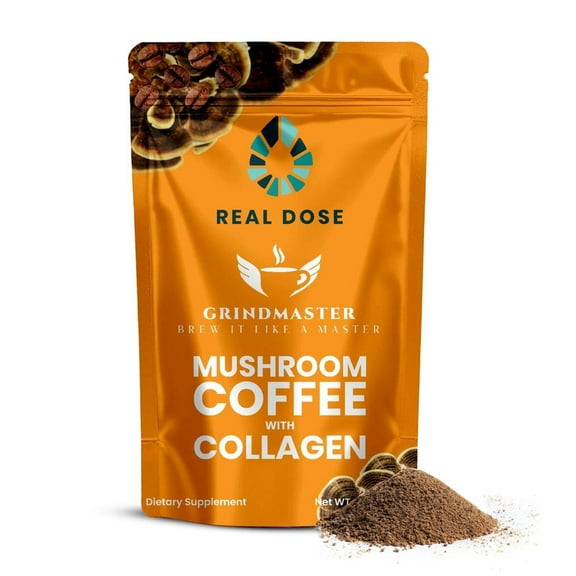 Mushroom-Coffee with Collagen,Chaga - Instant Dietary Supplement for Women and Men, 7.4 oz, 30 Servings