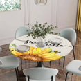 thumbnail image 5 of Sunflowers Round Tablecloth for 36-44 Inch Tables, Fitted Table Cover with Elastic Edge, Farmhouse Bees Vintage Sunshine Summer Waterproof Outdoor Table Cloth Protector for Patio Garden Dinner Picnic, 5 of 9