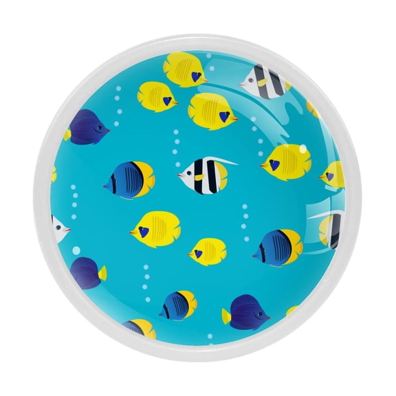 4 Pcs Fish Knobs for Kitchen Cabinet Cupboard Dresser Bookcase Drawer Pulls Handles Round Home Decor