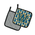 thumbnail image 2 of Carolines Treasures CJ1077-WPTHD Letter W Football Blue and Gold Pair of Pot Holders, 7.5HX7.5W, multicolor, 2 of 2