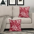 thumbnail image 3 of Vintage Floral Pillow Covers 20x20 Inch Set of 2 Wine Red Floral Outdoor Decorative Throw Pillows Chinoiserie Flower Pillowcases Rustic Farmhouse Cushion Covers for Couch Home Decor, 3 of 6