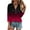 Red, variant on Women's T-Shirts Blouses Quarter Sleeve V Neck Button Front Loose Fit Solid Color Top