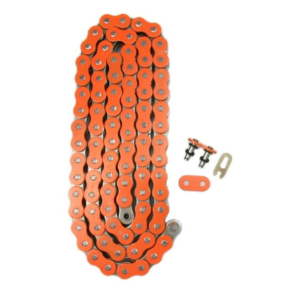Factory Spec, FS-525X-O, Heavy Duty Orange X-Ring Chain 525 Pitch x 116 Link XRing With Master Link