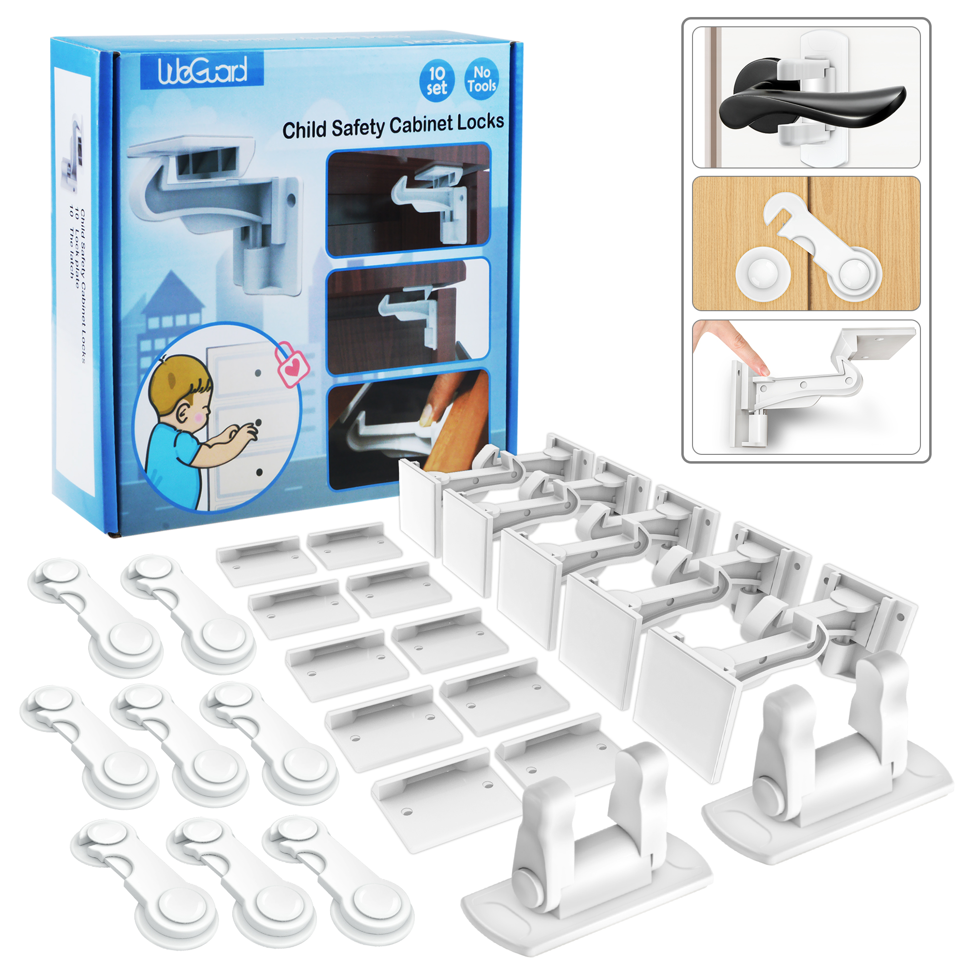 Child Safety Locks, WeGuard Invisible Baby Safety Drawer ...