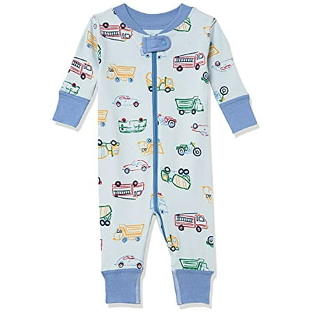 Baby Boy s Organic One Piece Footless Pajamas Sleepwear Transportation Walmart