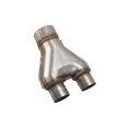 thumbnail image 3 of FGJQEFG T409 Stainless Steel Exhaust Stamped Y Pipe 3'' Inch ID Single to 2'' Inch ID Dual Stamped Exhaust Adapter Connector, 3 of 6