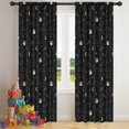 thumbnail image 5 of Blackout Kids Curtains,Black Night Sky Pattern Childrens Insulated Curtains Set Of 2,Bedroom Essentials,Toddler Room Decor 42x84in(106x213cm), 5 of 5