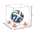 thumbnail image 4 of Better Display Cases Clear Acrylic Mini - Miniature (not Full Size) Soccer Ball Display Case with Clear Case, Orange Risers and Clear Base (A015-OR), 4 of 4