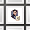 thumbnail image 3 of Gallery Pops Star Wars: Skeleton Crew - Fern Illustrated Badge Wall Art, White Framed Version, 12" x 12", 3 of 5