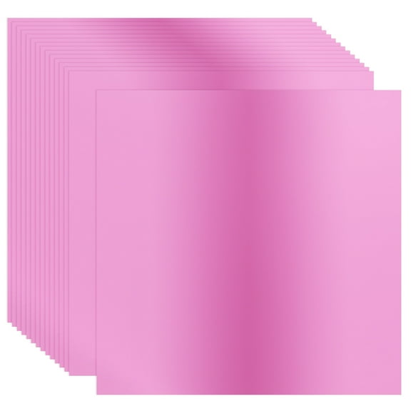 Uxcell 12x12 Inch Metallic Cardstock Paper, 15 Pcs 250GSM Foil Mirror Finish Card Stock Board Sheet for Crafting Wedding, Pink