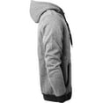 thumbnail image 2 of Ma Croix Mens Marled Zip Up Jacket Hoodie Brushed Fleece Soft Lightweight Basic Solid Sweater, 2 of 6