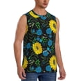 thumbnail image 2 of Pofeuu Sunflowers And Blue Flower Print Men's Muscle T-Shirt, Sleeveless, Muscle Tank, Classic Muscle Tee Top For Men Casual Sleeveless Muscle T-Shirt Trendy Clothes-XX-Large, 2 of 7