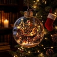 thumbnail image 5 of Light Up Christmas Ball Ornament,3.15in LED Clear Hanging Bauble with Miniature Scene,Holiday Tree Party Home Decor Gift, 5 of 6
